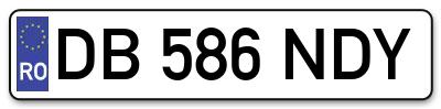 Placuta inmatriculare numar auto  DB-586-NDY, DB 586 NDY, DB586NDY