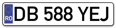 Placuta inmatriculare numar auto  DB-588-YEJ, DB 588 YEJ, DB588YEJ
