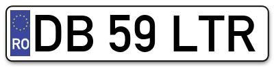 Placuta inmatriculare numar auto  DB-59-LTR, DB 59 LTR, DB59LTR