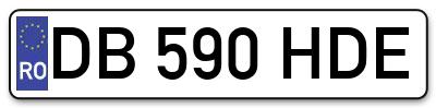 Placuta inmatriculare numar auto  DB-590-HDE, DB 590 HDE, DB590HDE