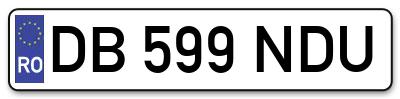Placuta inmatriculare numar auto  DB-599-NDU, DB 599 NDU, DB599NDU