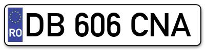 Placuta inmatriculare numar auto  DB-606-CNA, DB 606 CNA, DB606CNA