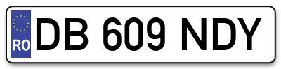 Placuta inmatriculare numar auto  DB-609-NDY, DB 609 NDY, DB609NDY