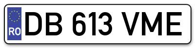 Placuta inmatriculare numar auto  DB-613-VME, DB 613 VME, DB613VME