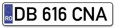 Placuta inmatriculare numar auto  DB-616-CNA, DB 616 CNA, DB616CNA