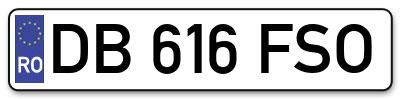 Placuta inmatriculare numar auto  DB-616-FSO, DB 616 FSO, DB616FSO