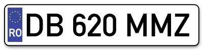 Placuta inmatriculare numar auto  DB-620-MMZ, DB 620 MMZ, DB620MMZ