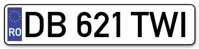 Placuta inmatriculare numar auto  DB-621-TWI, DB 621 TWI, DB621TWI