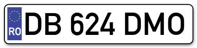 Placuta inmatriculare numar auto  DB-624-DMO, DB 624 DMO, DB624DMO