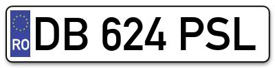 Placuta inmatriculare numar auto  DB-624-PSL, DB 624 PSL, DB624PSL