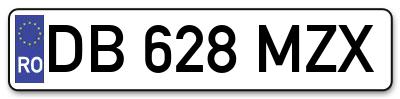 Placuta inmatriculare numar auto  DB-628-MZX, DB 628 MZX, DB628MZX