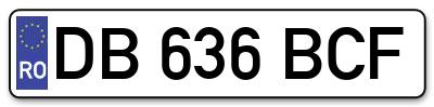 Placuta inmatriculare numar auto  DB-636-BCF, DB 636 BCF, DB636BCF