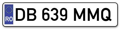 Placuta inmatriculare numar auto  DB-639-MMQ, DB 639 MMQ, DB639MMQ