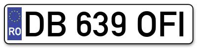 Placuta inmatriculare numar auto  DB-639-OFI, DB 639 OFI, DB639OFI
