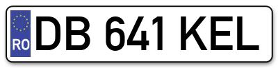Placuta inmatriculare numar auto  DB-641-KEL, DB 641 KEL, DB641KEL