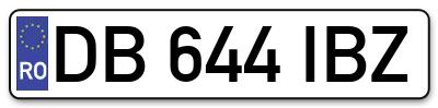 Placuta inmatriculare numar auto  DB-644-IBZ, DB 644 IBZ, DB644IBZ