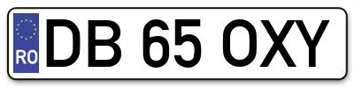 Placuta inmatriculare numar auto  DB-65-OXY, DB 65 OXY, DB65OXY