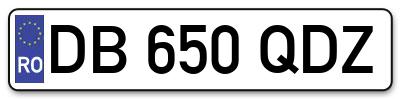 Placuta inmatriculare numar auto  DB-650-QDZ, DB 650 QDZ, DB650QDZ