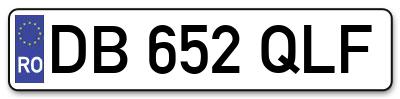 Placuta inmatriculare numar auto  DB-652-QLF, DB 652 QLF, DB652QLF