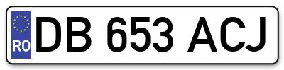 Placuta inmatriculare numar auto  DB-653-ACJ, DB 653 ACJ, DB653ACJ