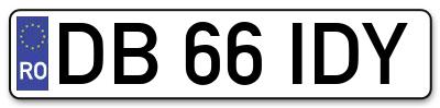 Placuta inmatriculare numar auto  DB-66-IDY, DB 66 IDY, DB66IDY