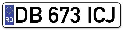Placuta inmatriculare numar auto  DB-673-ICJ, DB 673 ICJ, DB673ICJ