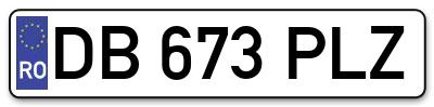 Placuta inmatriculare numar auto  DB-673-PLZ, DB 673 PLZ, DB673PLZ