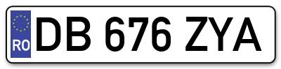 Placuta inmatriculare numar auto  DB-676-ZYA, DB 676 ZYA, DB676ZYA