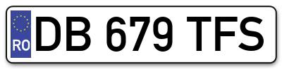 Placuta inmatriculare numar auto  DB-679-TFS, DB 679 TFS, DB679TFS