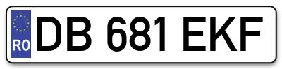 Placuta inmatriculare numar auto  DB-681-EKF, DB 681 EKF, DB681EKF
