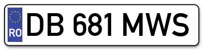 Placuta inmatriculare numar auto  DB-681-MWS, DB 681 MWS, DB681MWS
