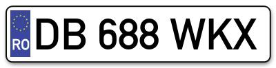 Placuta inmatriculare numar auto  DB-688-WKX, DB 688 WKX, DB688WKX