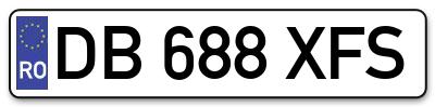 Placuta inmatriculare numar auto  DB-688-XFS, DB 688 XFS, DB688XFS
