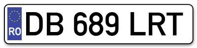 Placuta inmatriculare numar auto  DB-689-LRT, DB 689 LRT, DB689LRT