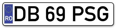 Placuta inmatriculare numar auto  DB-69-PSG, DB 69 PSG, DB69PSG