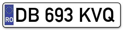 Placuta inmatriculare numar auto  DB-693-KVQ, DB 693 KVQ, DB693KVQ
