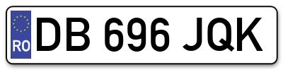 Placuta inmatriculare numar auto  DB-696-JQK, DB 696 JQK, DB696JQK
