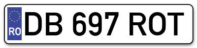 Placuta inmatriculare numar auto  DB-697-ROT, DB 697 ROT, DB697ROT