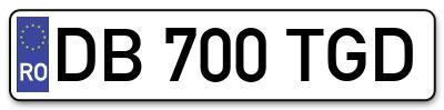 Placuta inmatriculare numar auto  DB-700-TGD, DB 700 TGD, DB700TGD