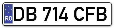 Placuta inmatriculare numar auto  DB-714-CFB, DB 714 CFB, DB714CFB