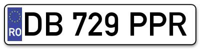 Placuta inmatriculare numar auto  DB-729-PPR, DB 729 PPR, DB729PPR