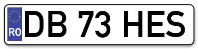 Placuta inmatriculare numar auto  DB-73-HES, DB 73 HES, DB73HES