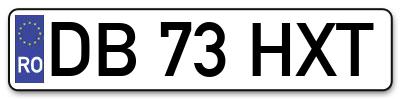 Placuta inmatriculare numar auto  DB-73-HXT, DB 73 HXT, DB73HXT