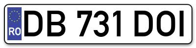 Placuta inmatriculare numar auto  DB-731-DOI, DB 731 DOI, DB731DOI