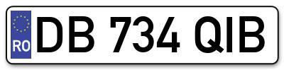 Placuta inmatriculare numar auto  DB-734-QIB, DB 734 QIB, DB734QIB