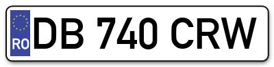 Placuta inmatriculare numar auto  DB-740-CRW, DB 740 CRW, DB740CRW