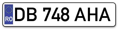 Placuta inmatriculare numar auto  DB-748-AHA, DB 748 AHA, DB748AHA