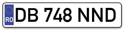 Placuta inmatriculare numar auto  DB-748-NND, DB 748 NND, DB748NND