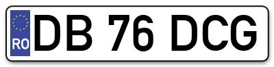 Placuta inmatriculare numar auto  DB-76-DCG, DB 76 DCG, DB76DCG