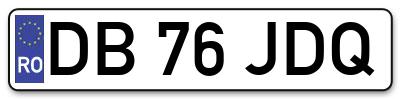 Placuta inmatriculare numar auto  DB-76-JDQ, DB 76 JDQ, DB76JDQ